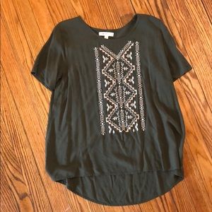 Soft green shirt with front detail